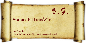 Veres Filomén névjegykártya